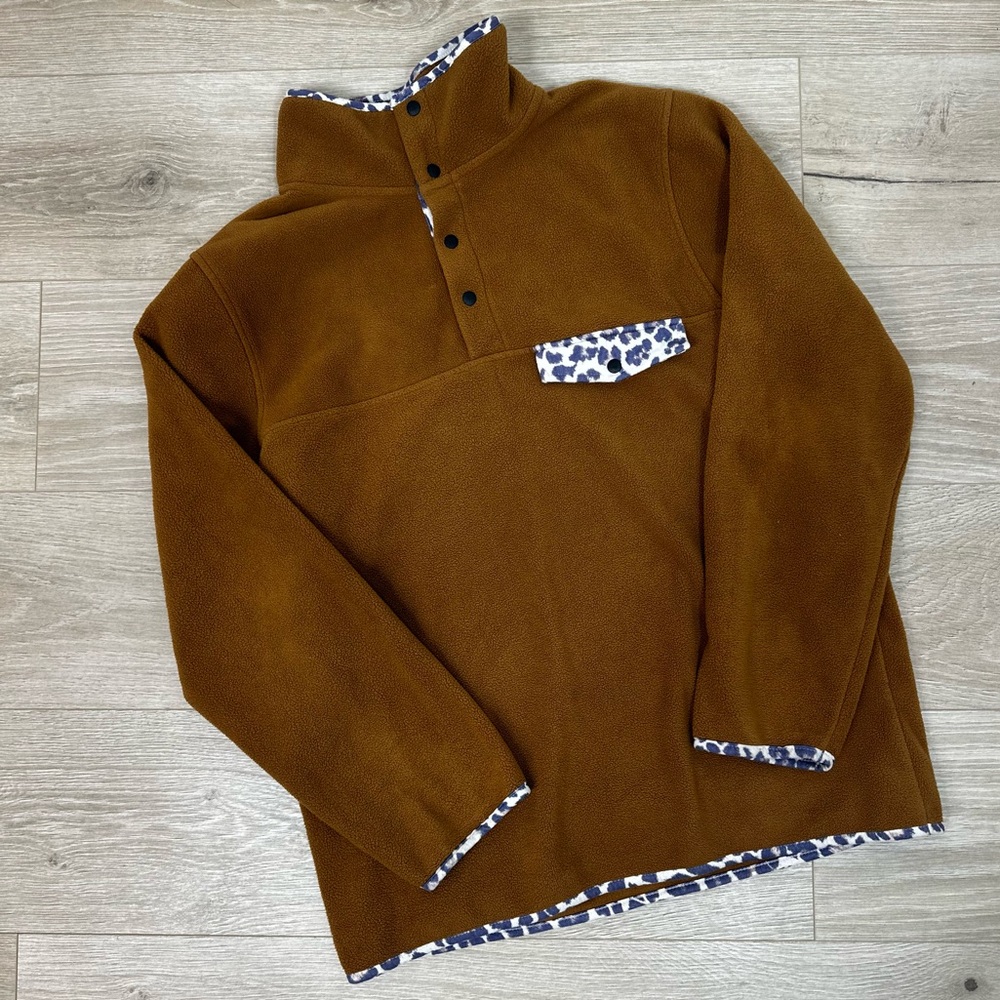 Shop wanna be boutique fleece pullover cheetah